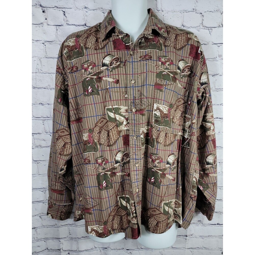 GANT / CHELSEA TWILL - Duck Hunting Fly Fishing Mens Button Up Shirt Size L?